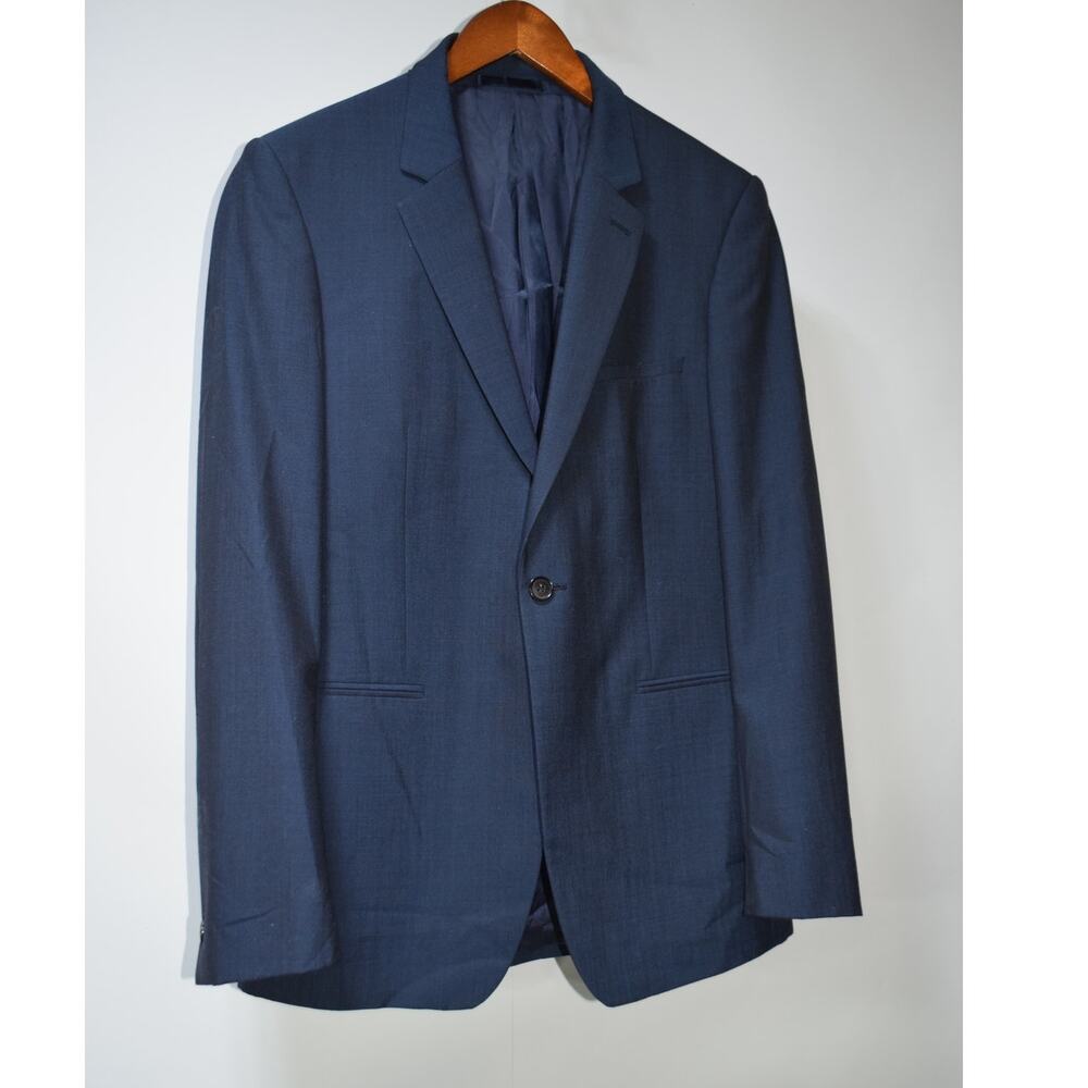 Reiss Navy Blue Wool Blend Modern Fit Suit 2 Piece Blazer Pants Men's 38R 30x32